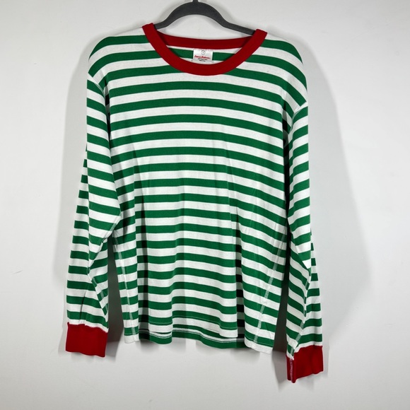 Hanna Andersson Green Stripe Pajama Set Size L Organic Cotton Comfy Sleepwear - Picture 4 of 15